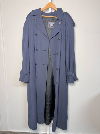 Burberry Navy 100% Wool Solid Men's Mens Size L Coat