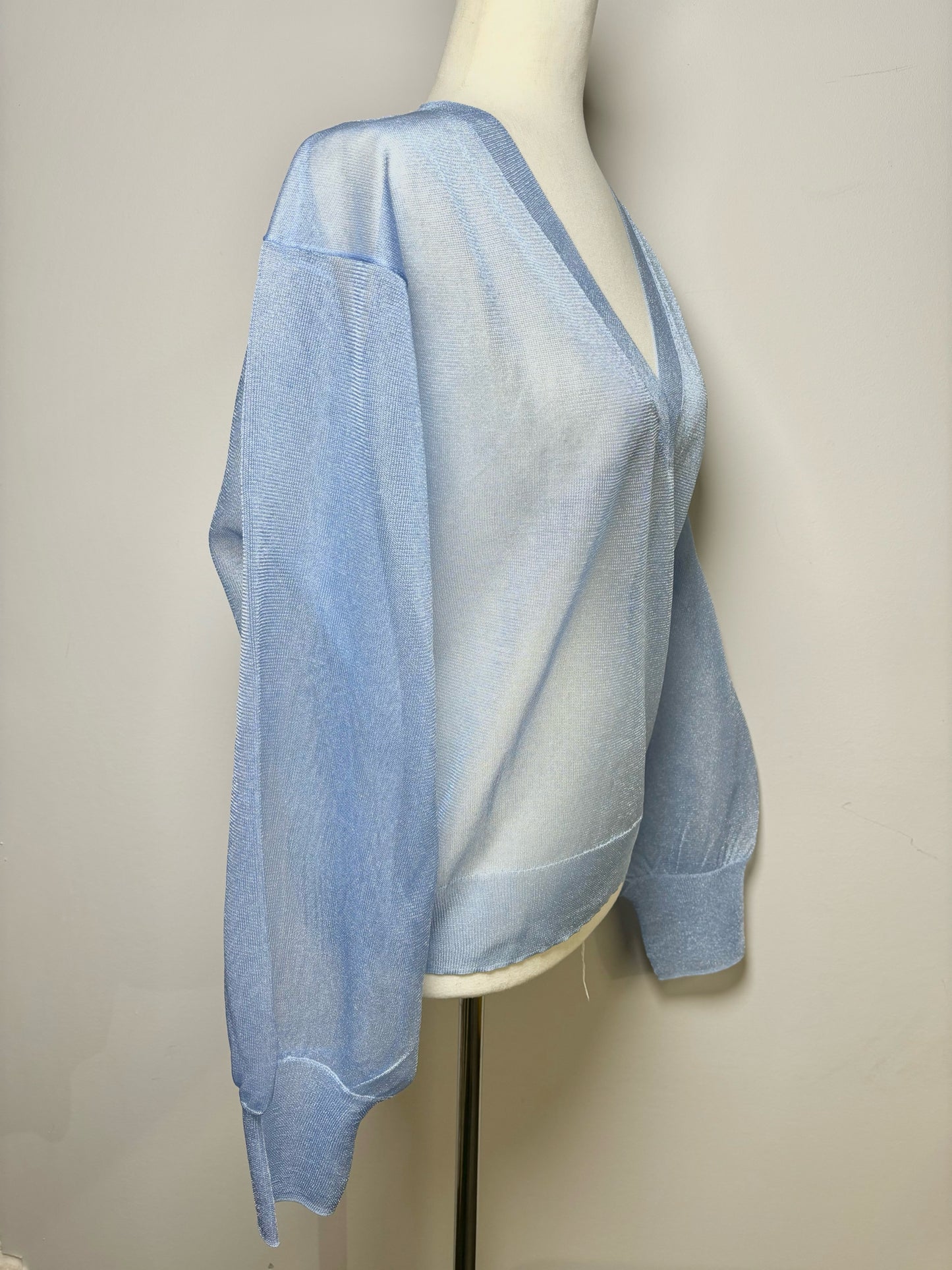 Women Size L J. Crew Blue Solid Top