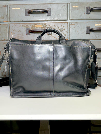 Men's Vintage Coach Leather Black Briefcase