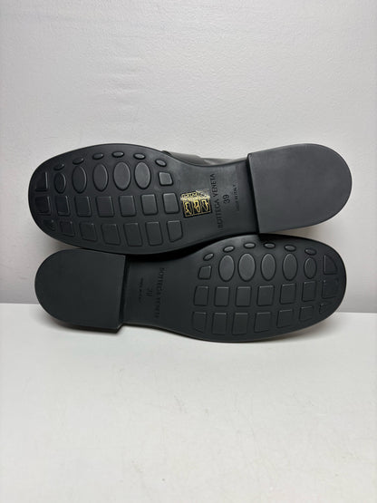 Women's Size 39 (US 9) Bottega Veneta Monsieur Black Patent Leather Pre-Owned Horsebit Loafers