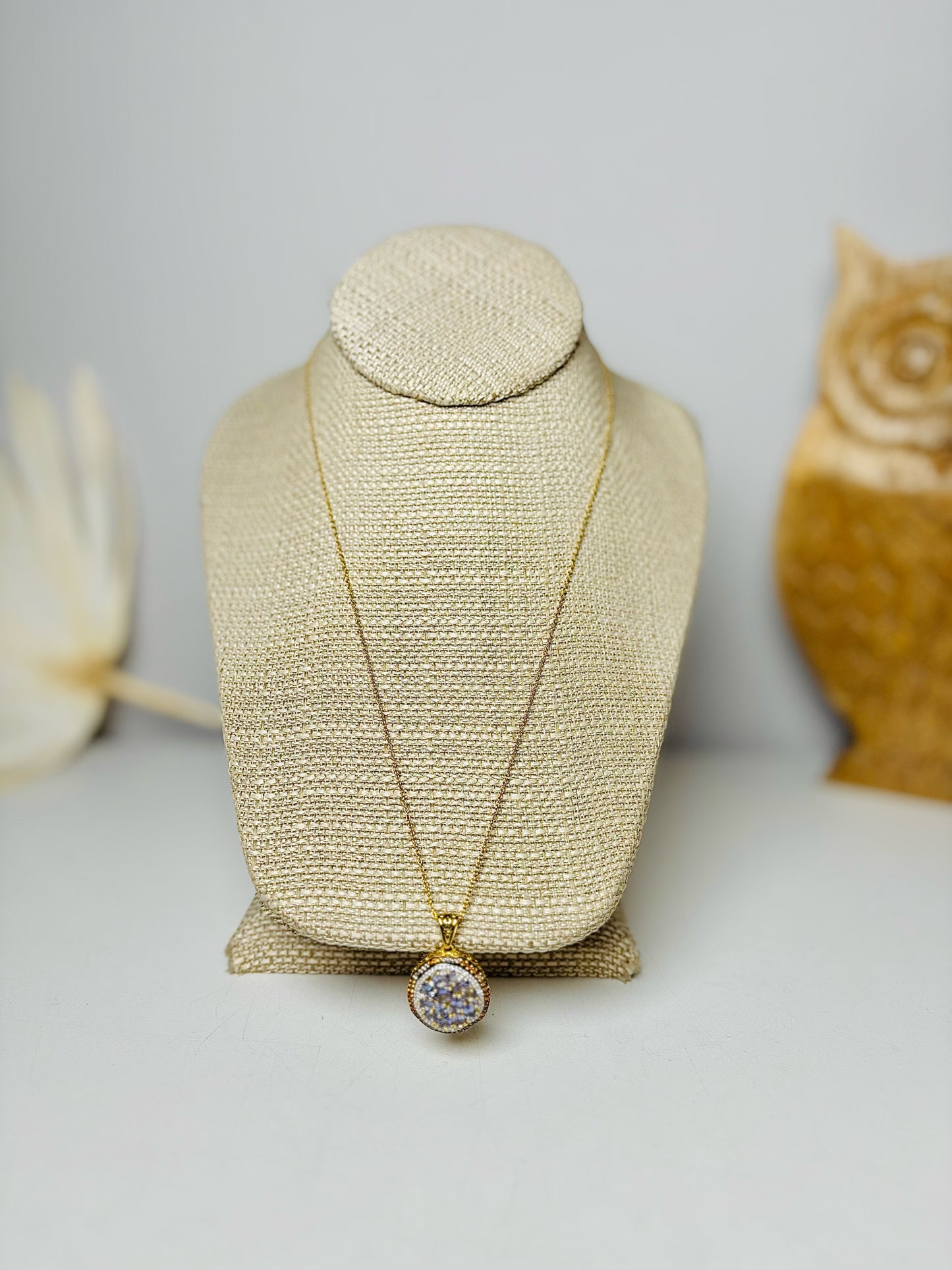 Bali Craftsmanship Tanzanite, Zircon Sterling Silver NWT Oval Necklace