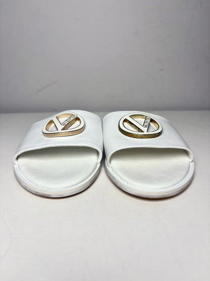 W Shoe Size 8 Mario Valentino White Leather Cowhide Women's Sandals