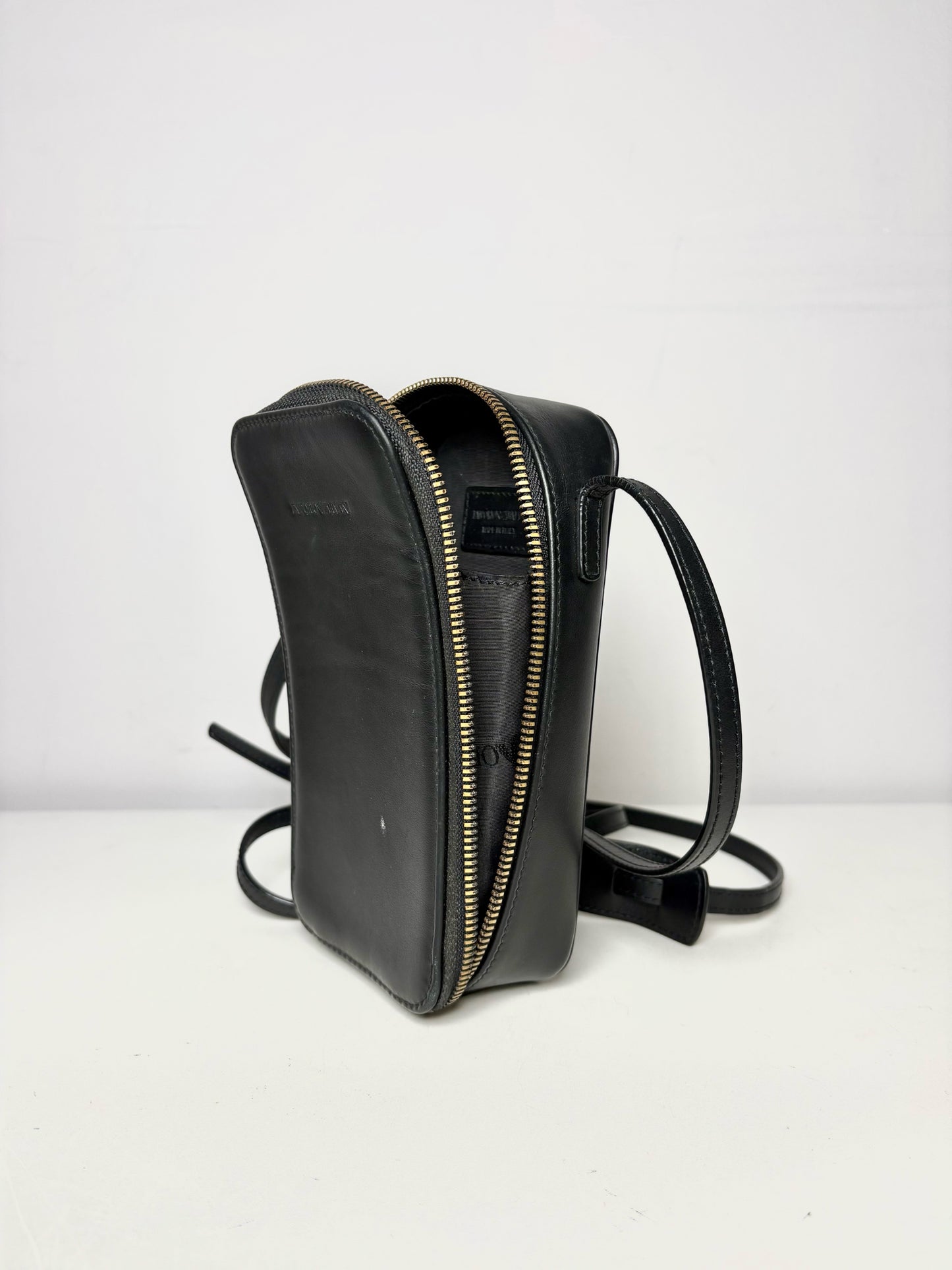 Emporio Armani Black Leather Men's Bag