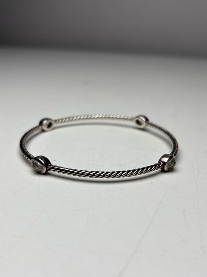 Women's David Yurman Confetti 4-Station Quartz Sterling Silver Pre-Owned Bangle Bracelet