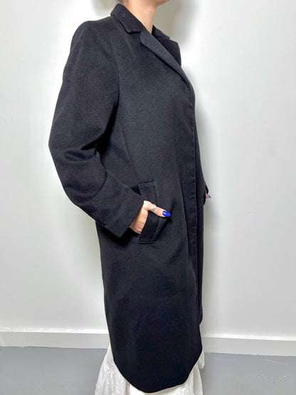 Women Size M Fleurette Black Cashmere Coat