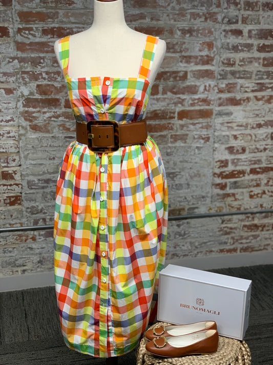 Women Size S Christopher John Rogers x Target Multi-Color Checkered Cotton Dress