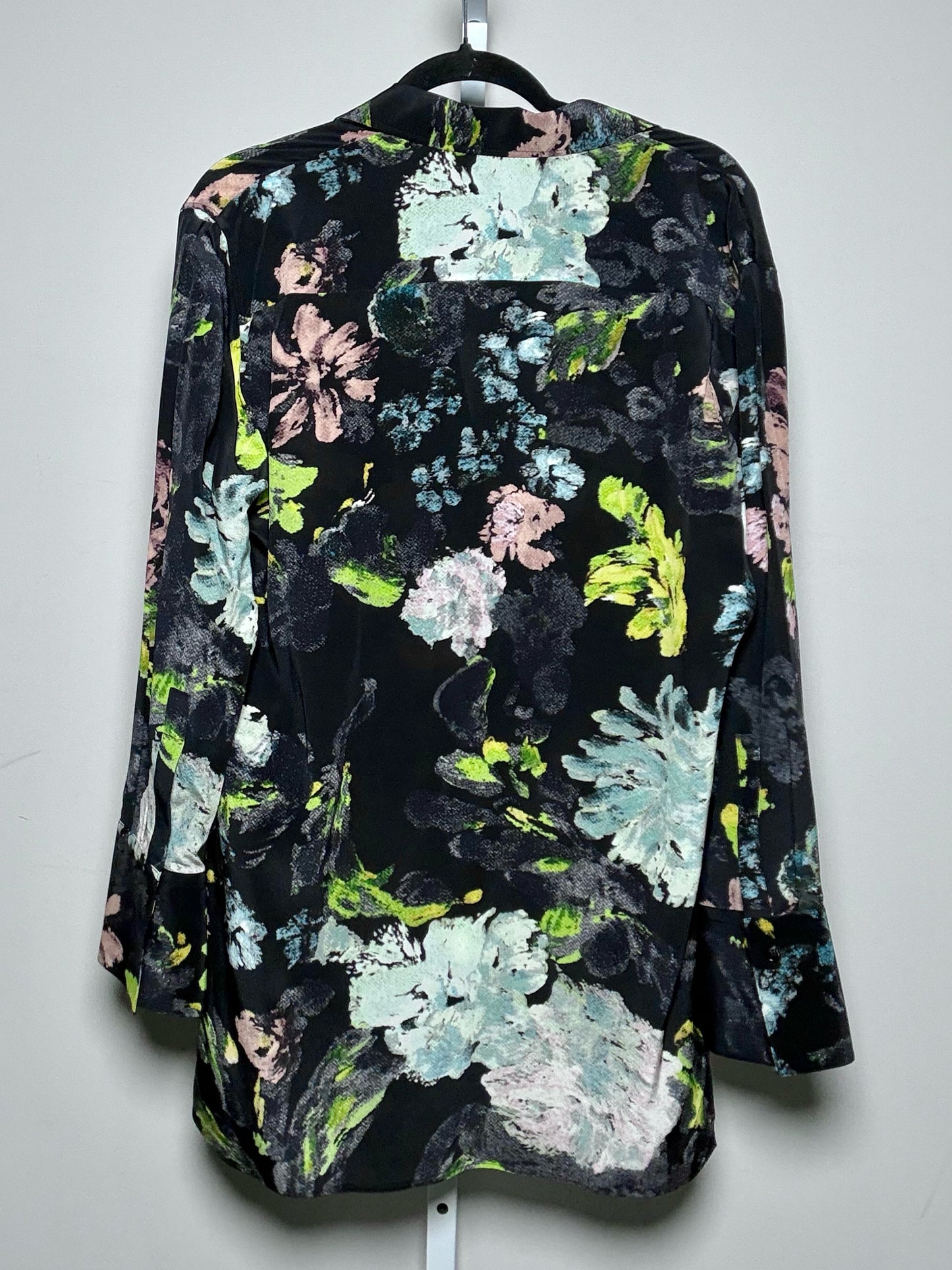 Women Size 40 Joseph Black Floral 100% Silk NWT, Pre-owned Top