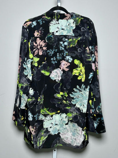 Women Size 40 Joseph Black Floral 100% Silk NWT, Pre-owned Top