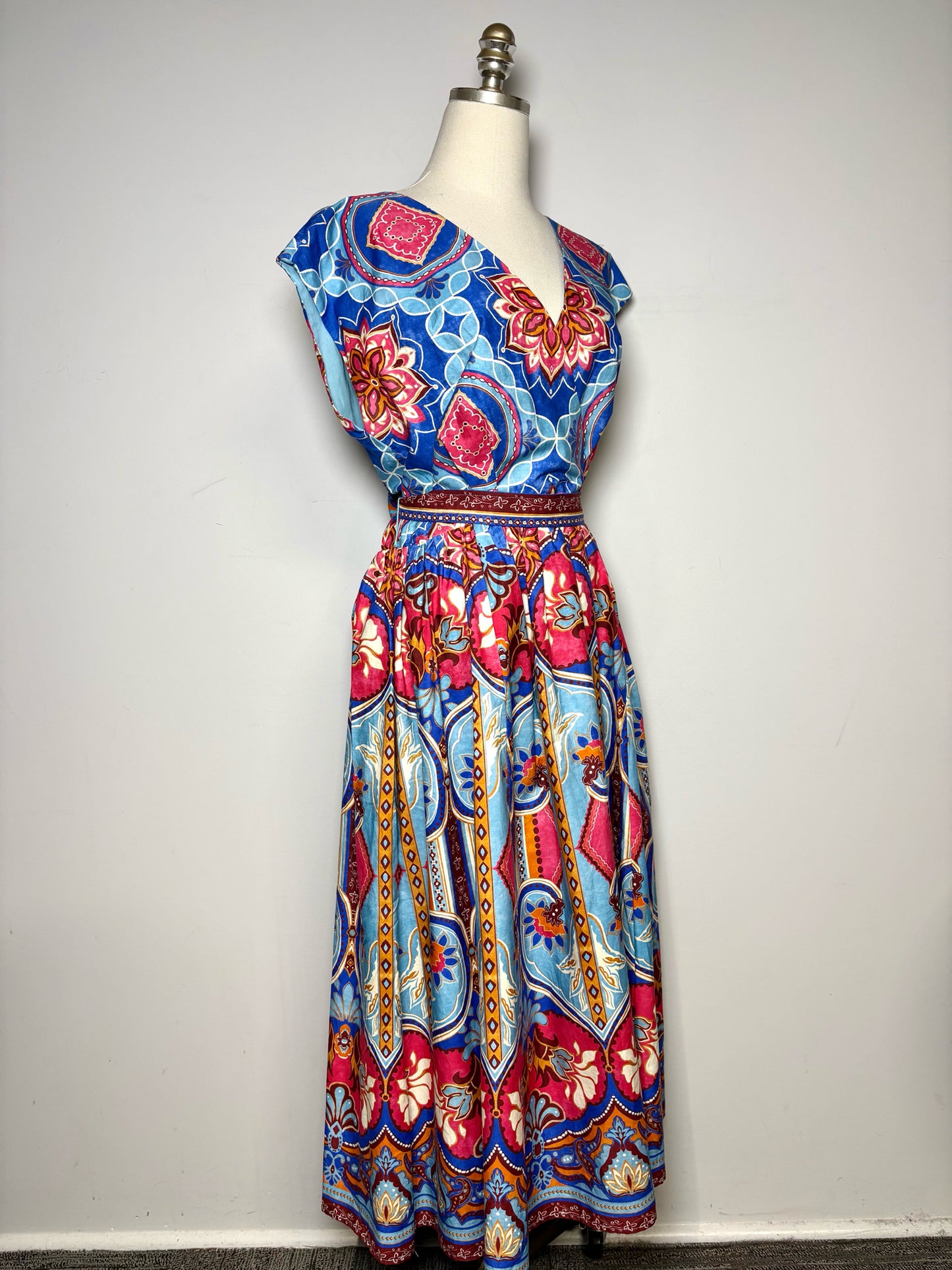 Women Size 12 Elie Tahari Multicolor Abstract Pure Cotton Pre-owned Dress