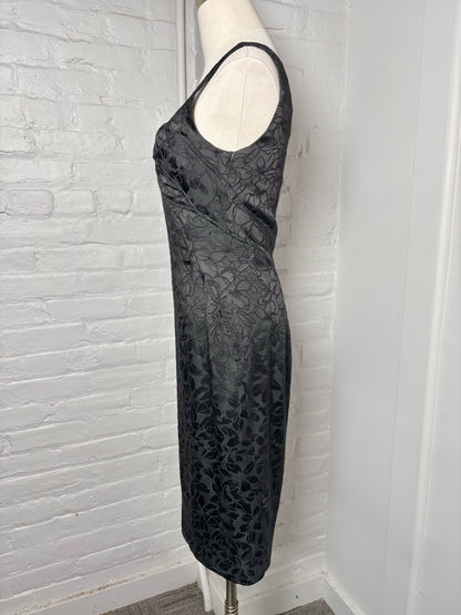 Women Size 4 ZAC POSEN Black Embroidered Vintage Dress