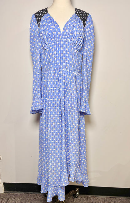 Women Size L Stine Goya Blue Stars Maxi Dress