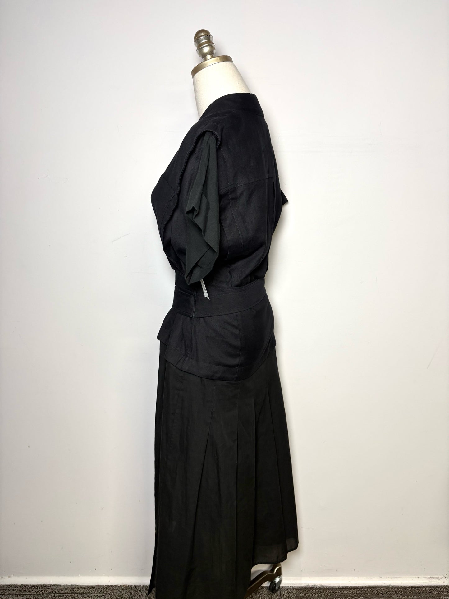 Women Size 8 (M) SEA New York Black Double Belt Cotton Pre-owned Dress