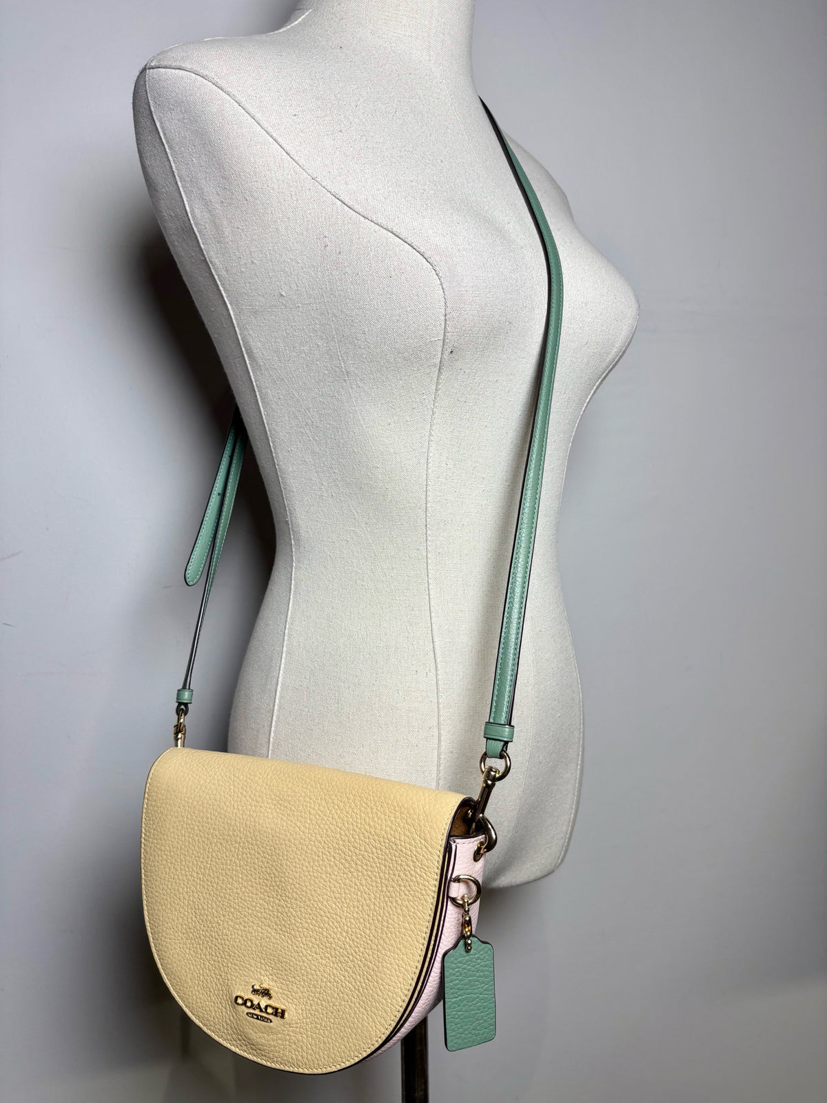 Coach Colorblock Leather Like-New Yellow, Pink, Green Leather Small Purse