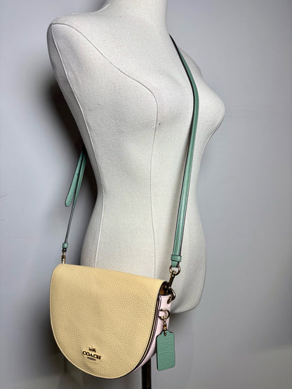 Coach Colorblock Leather Like-New Yellow, Pink, Green Leather Small Purse