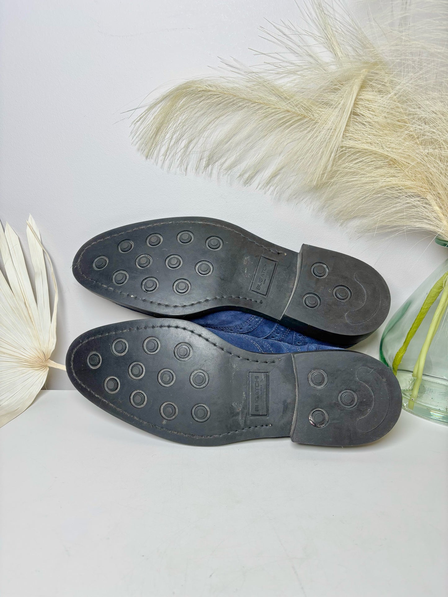 Bugatchi Navy Suede Solid Size 11 Men's Shoes