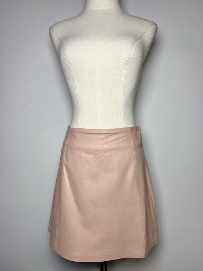 Women Size S Alexander Wang Dusty Pink Solid Leather Pre-owned Skirt