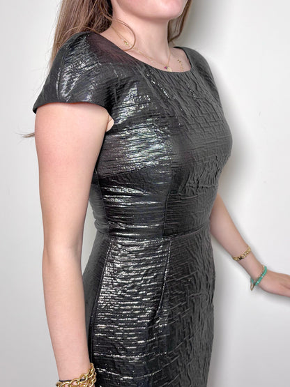 Women Size 42 ( 6 US) Dolce & Gabbana Charcoal Shiny/Metallic Wool Blend Dress