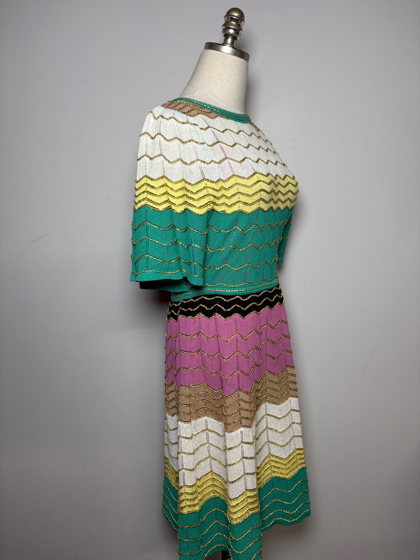 Women Size 42 ( 6 US) M Missoni Multi-Color Chevron A-line Pre-owned NWT Dress