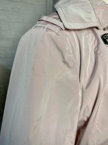 Women Size 10 Burberry Dusty Pink Solid Trench Short Coat
