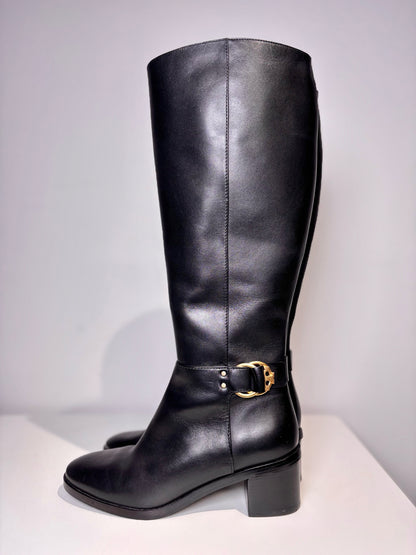 W Shoe Size 8 Tory Burch Black Leather Boots