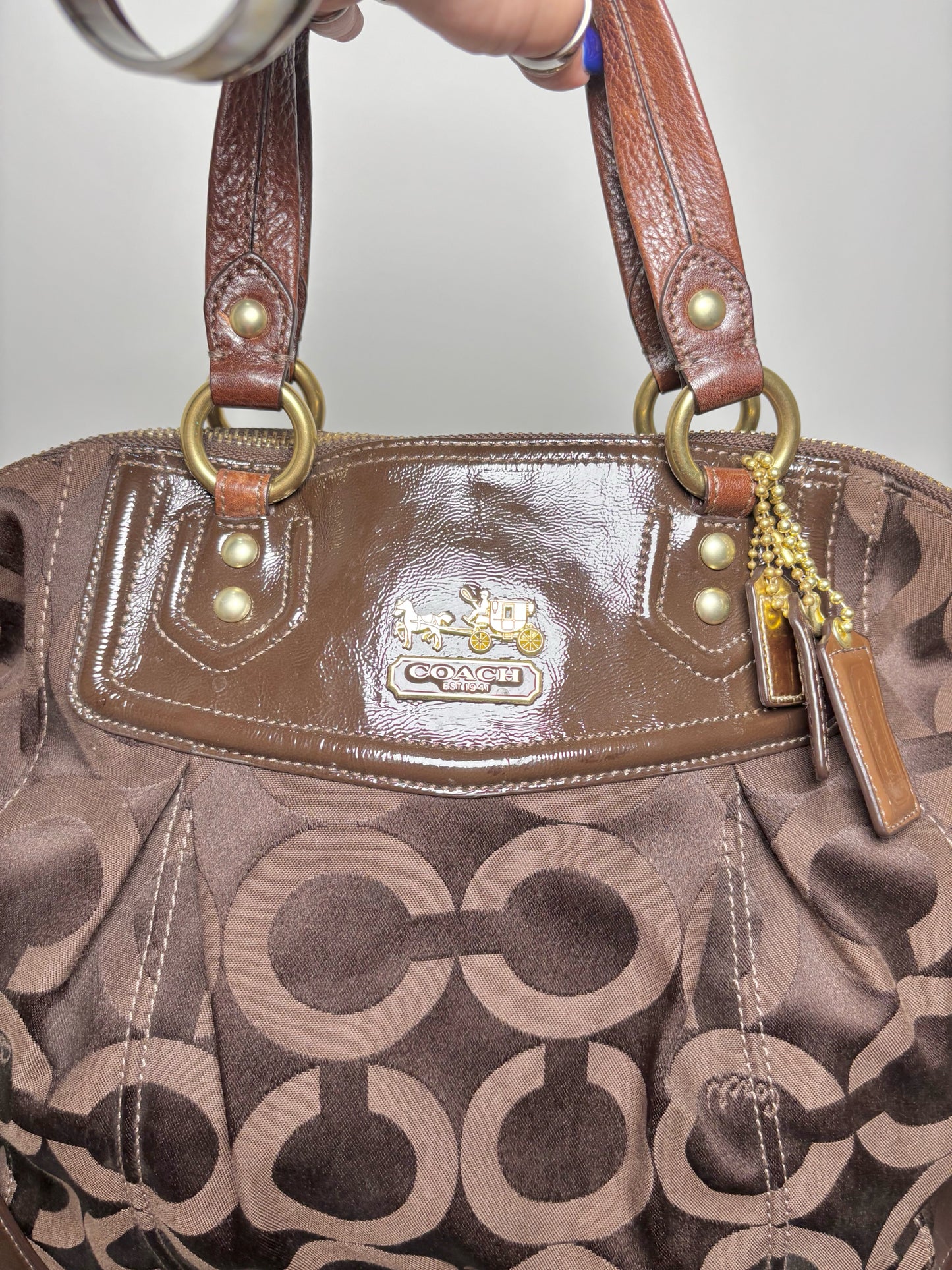 Sateen Coach Pre-owned Brown Medium Purse