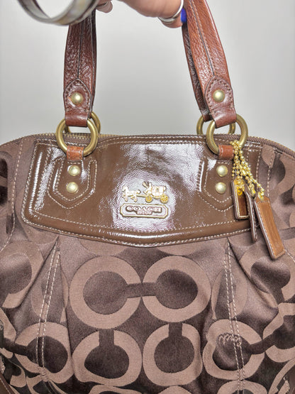 Sateen Coach Pre-owned Brown Medium Purse
