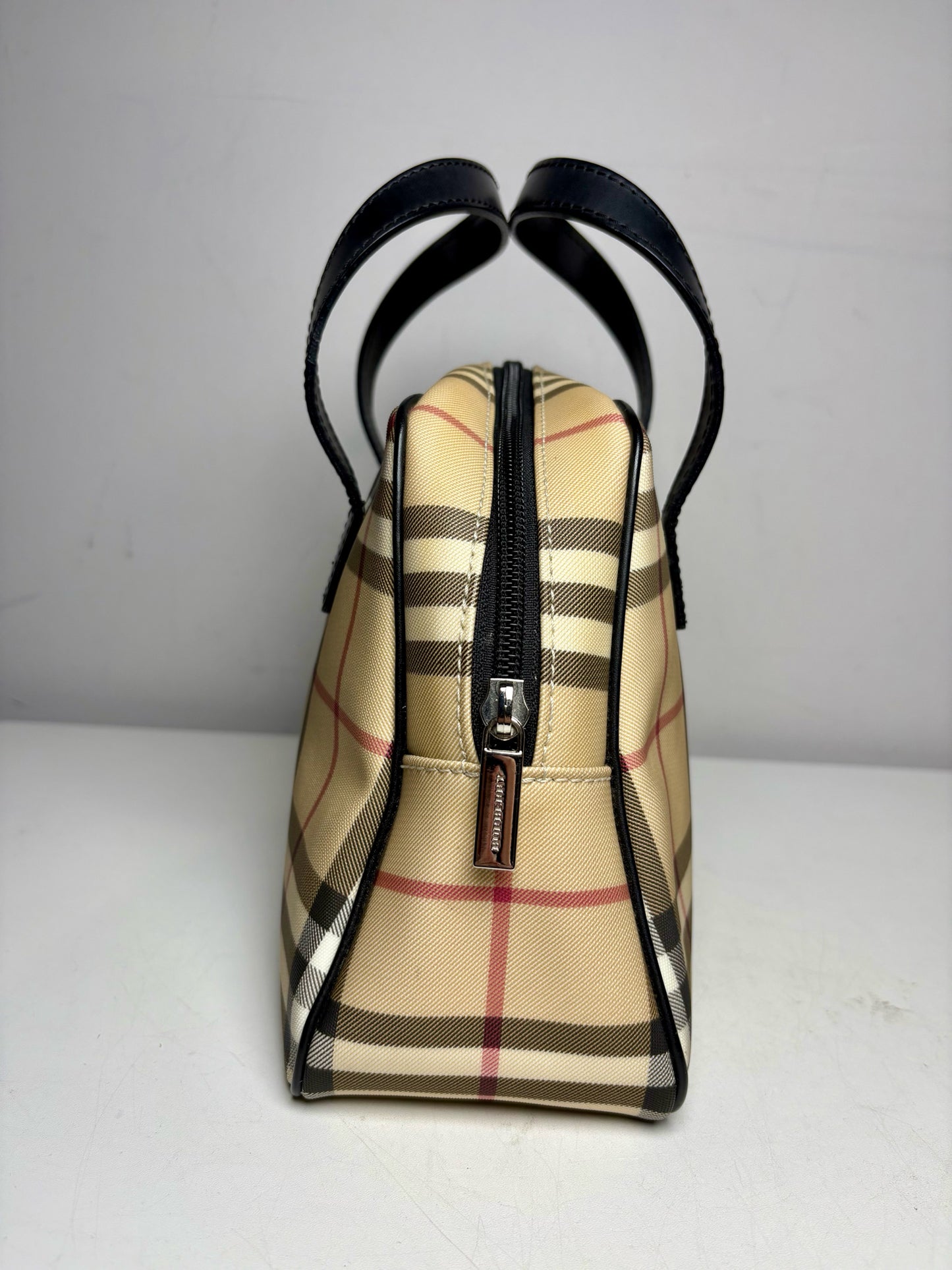 Women's Burberry Nova Check Coated Canvas  Pre-owned Bowler Bag
