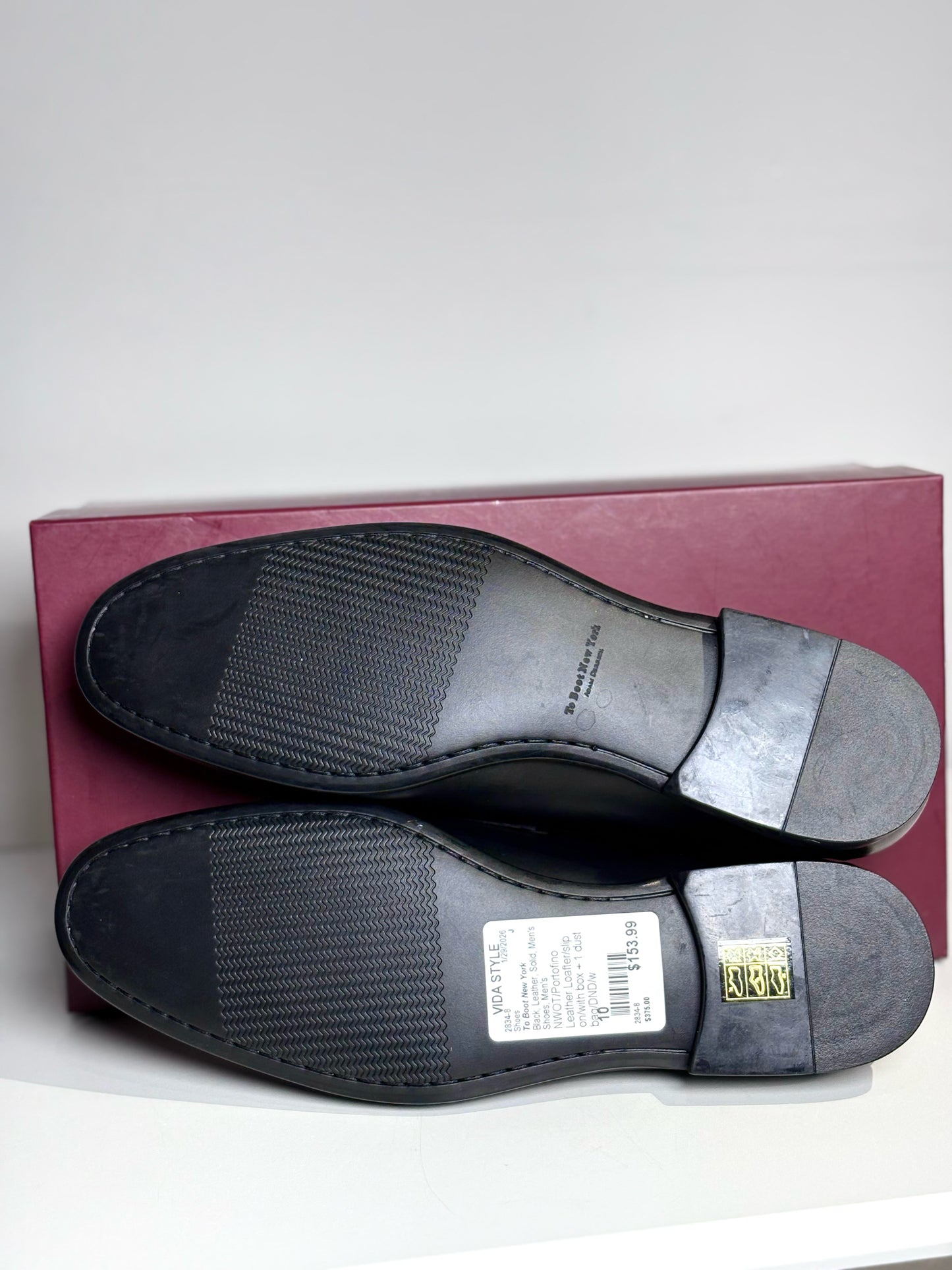 To Boot New York Black Leather Solid Size 10 Men's Shoes