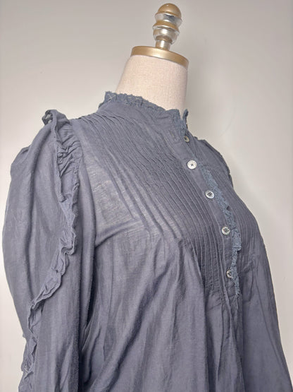 Women Size XS Zadig & Voltaire Black Solid Cotton Blend Pre-owned Blouse