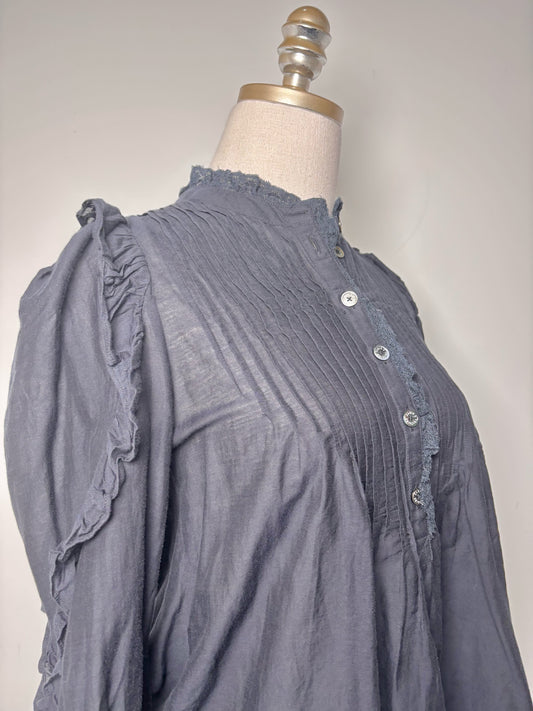 Women Size XS Zadig & Voltaire Black Solid Cotton Blend Pre-owned Blouse