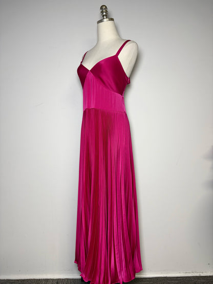 Women Size 8 Polo Ralph Lauren Blue Label Magenta Pre-owned Midi Dress