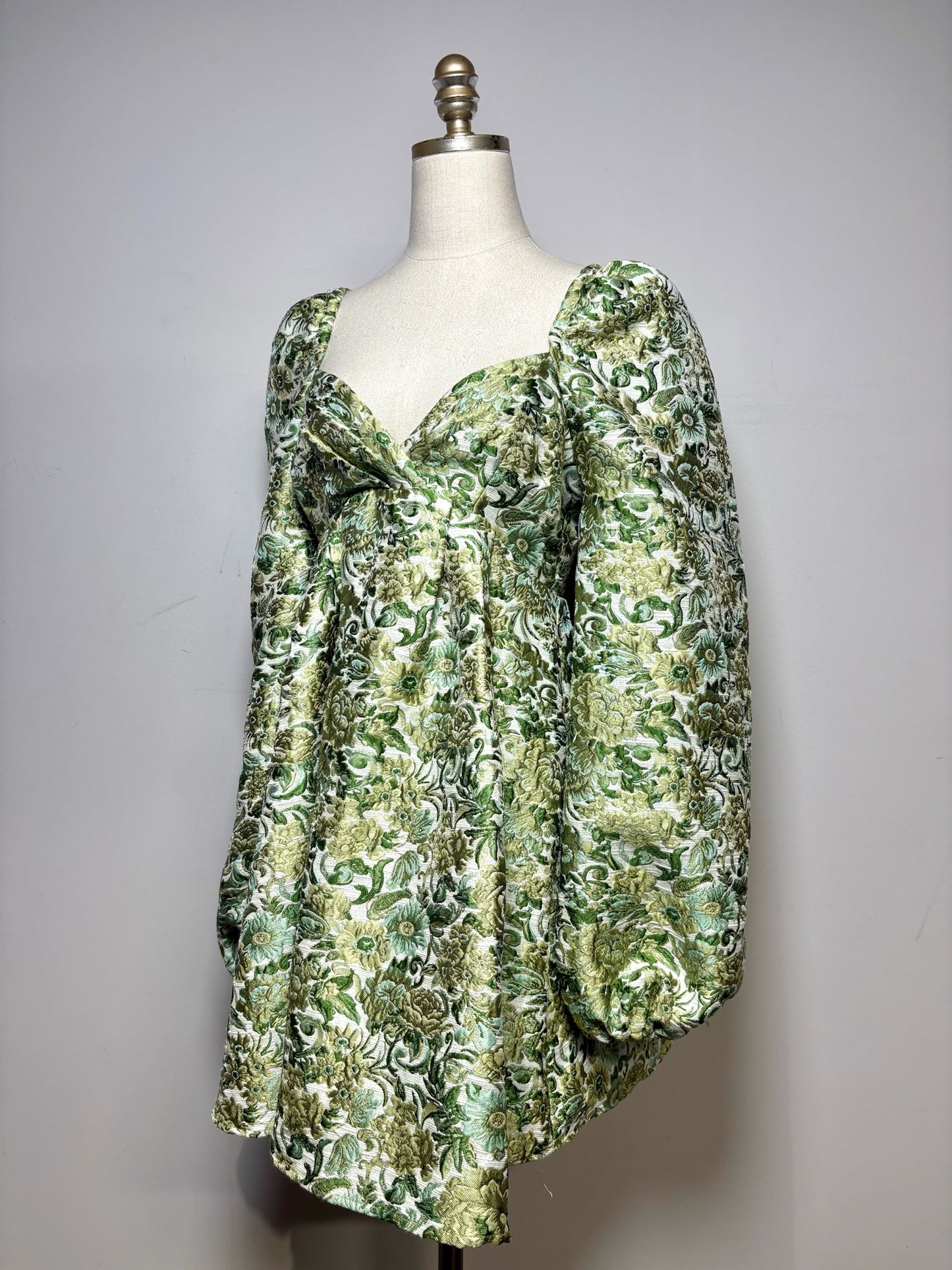 Women Size 4 Asos Edition Green Brocade Cocktail Mini Dress