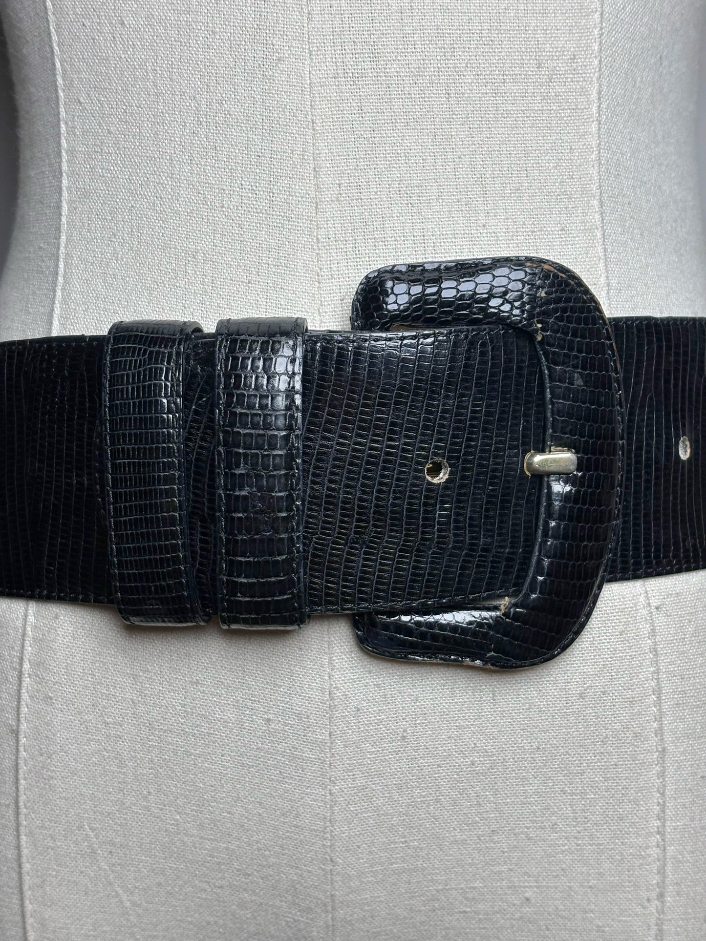 Bloomingdale's Women's Lizard Leather XS/S (Adjustable) Vintage Pre-owned Belt