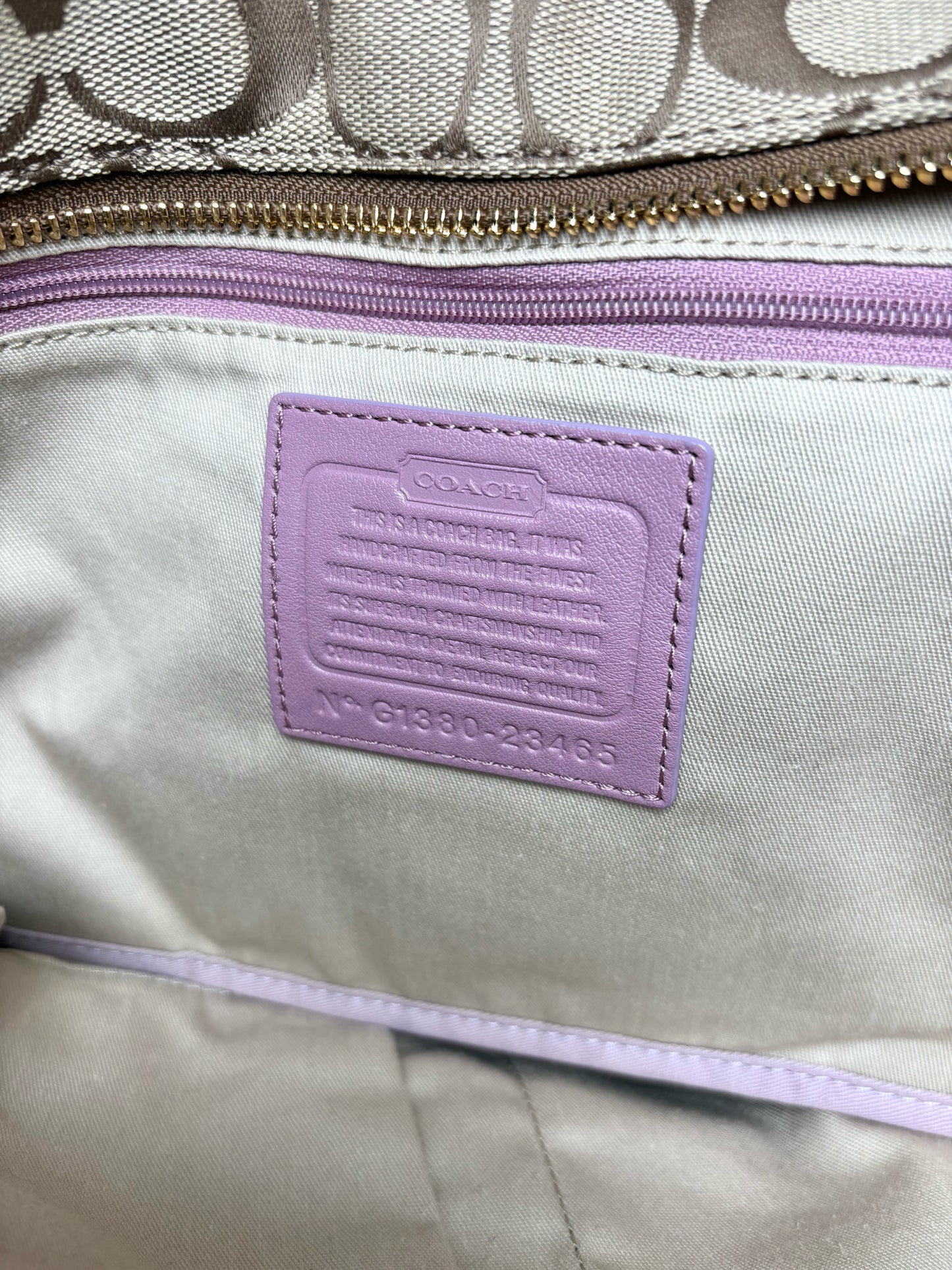 Coach Leather Trim Pre-owned Logo Canvas, Leather Tote Bag