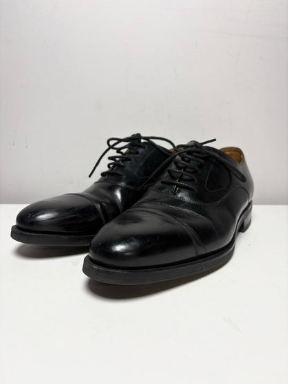 Men Shoe Size UK 8 Meermin Black Calf Leather Pre-Owned Cap-Toe Oxford Shoes