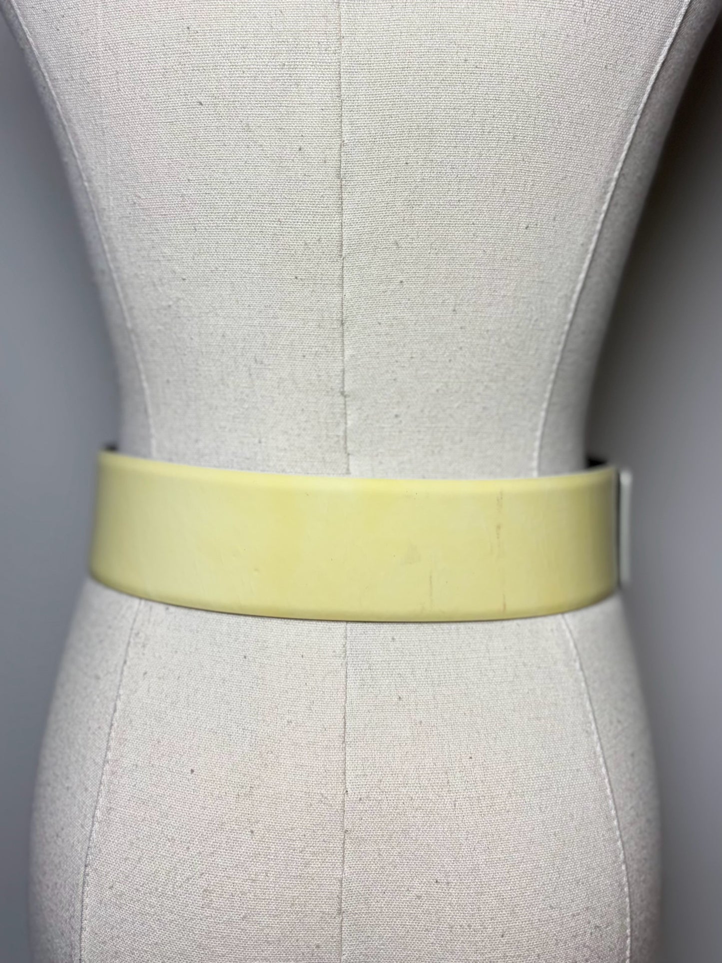 Chanel Patent Leather, Acetate Square Buckle 36 Vintage Belt