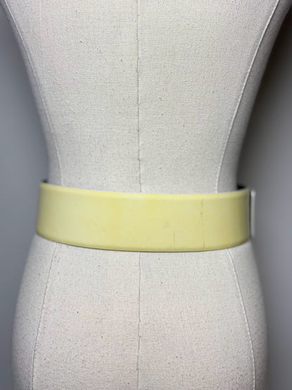 Chanel Patent Leather, Acetate Square Buckle 36 Vintage Belt