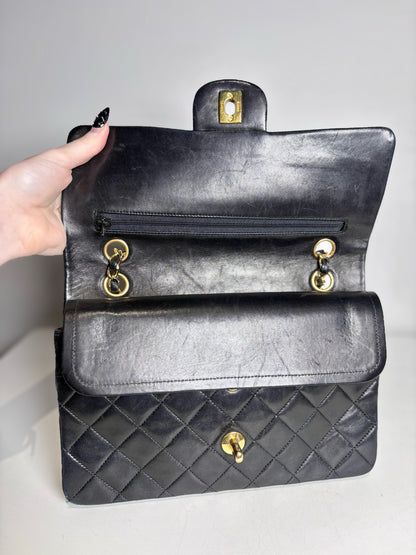 Chanel Quilted Vint Leather DoubleFlap Series 0 24K Gold-Plated Pre-owned Bag