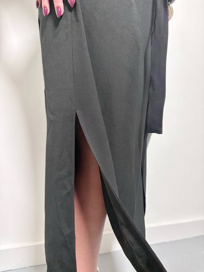 Women Size 10 Ulla Johnson Black Solid Midi Peplum Dress