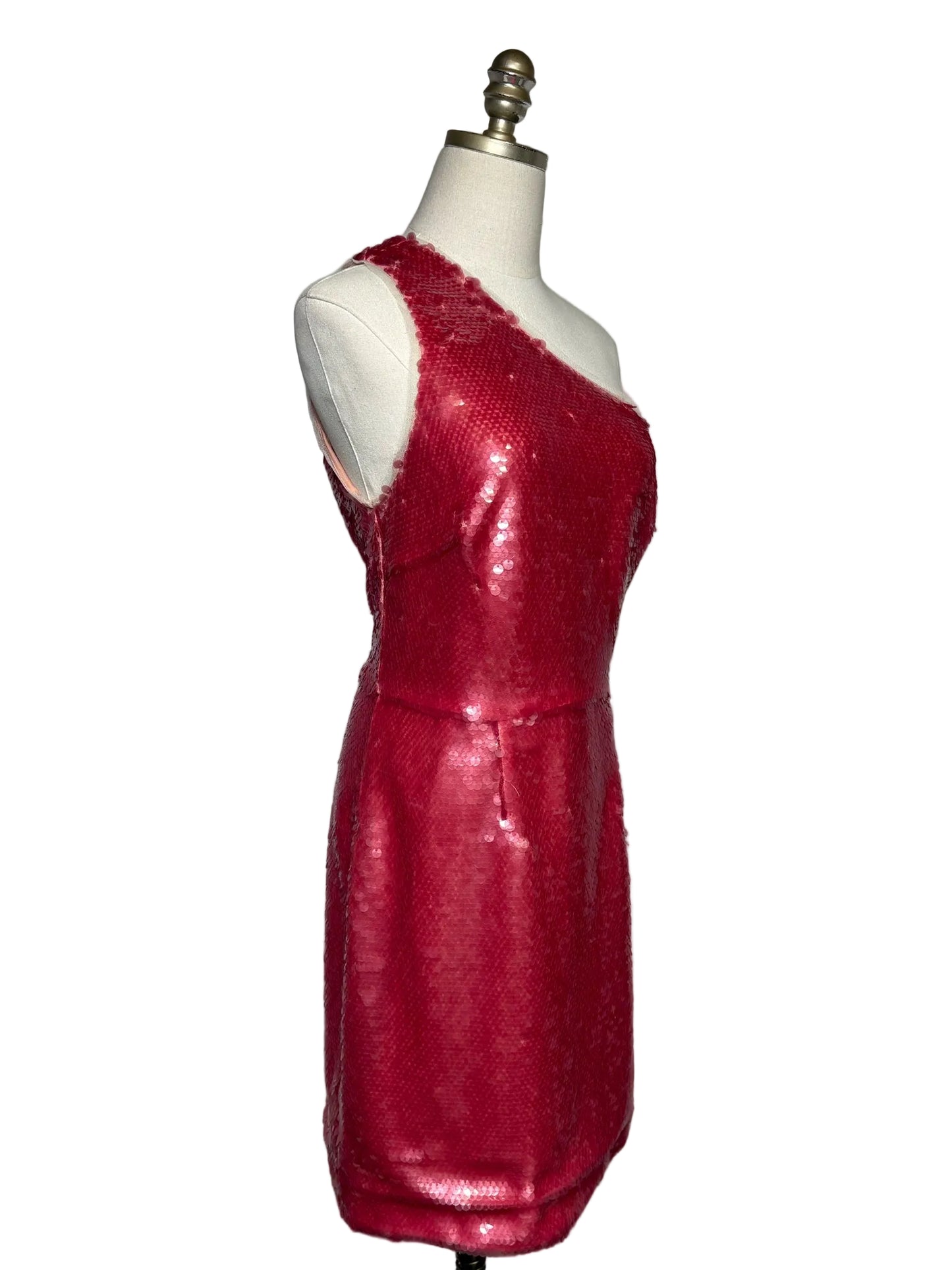 Women Size L Haney Pink Sequins NWT Cocktail Knee Length Dress