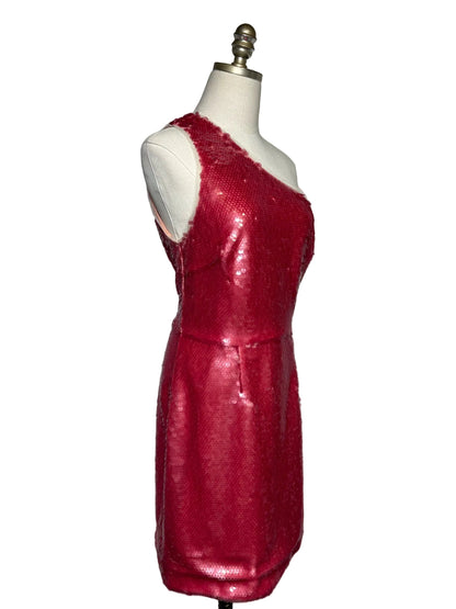 Women Size L Haney Pink Sequins NWT Cocktail Knee Length Dress