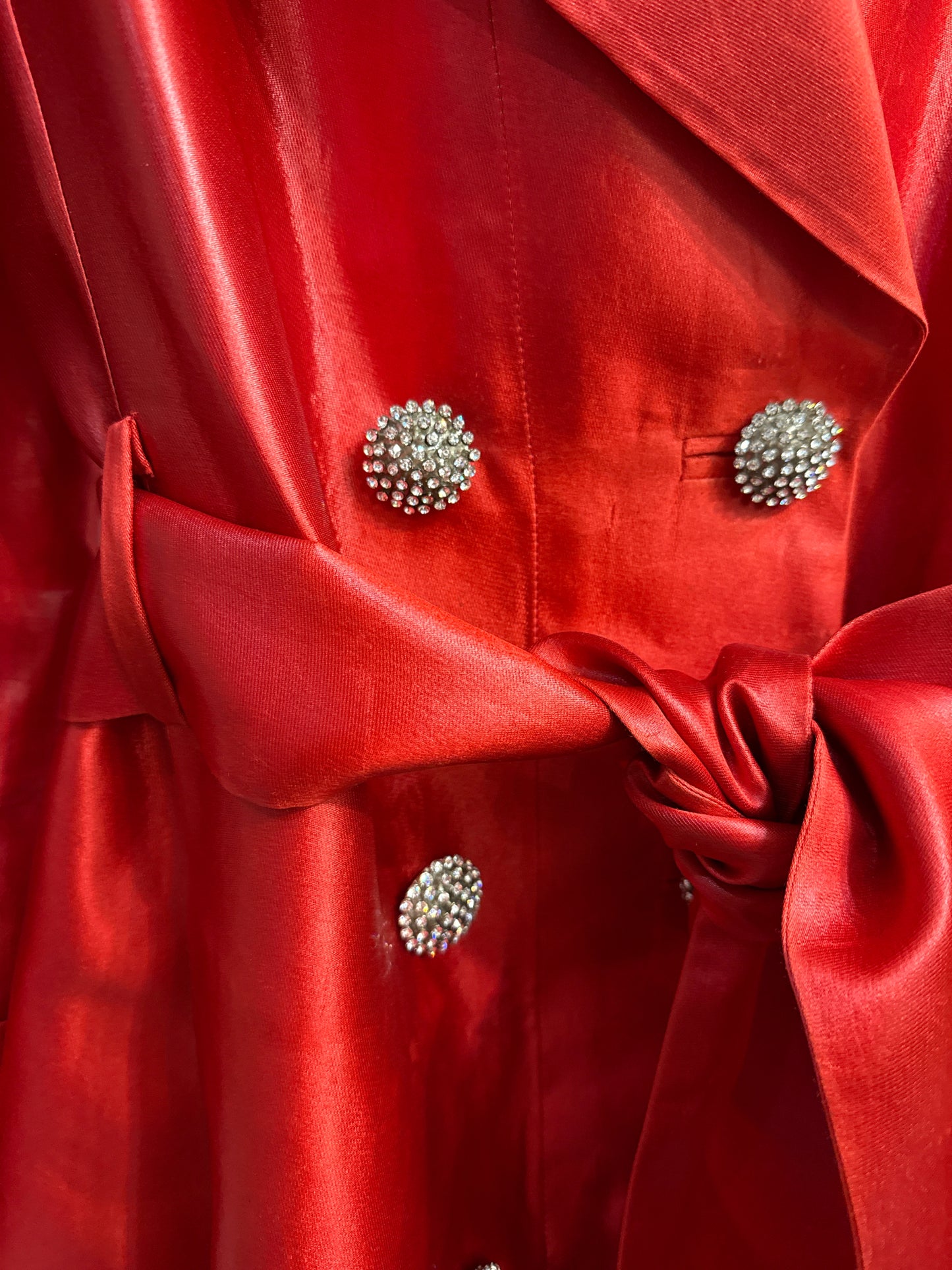 Women Size 8 Edition Georges Chakra Couture Long Red Trench Coat/Dress Coat