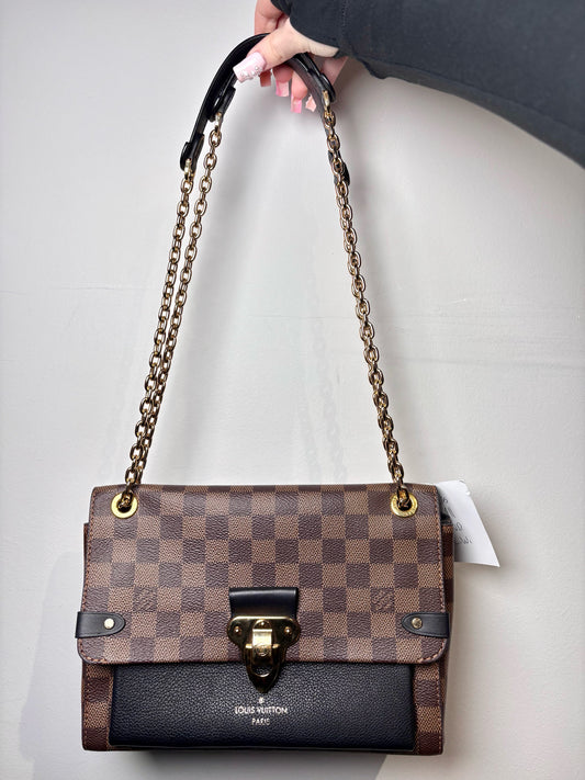 Coated Canvas Louis Vuitton Damier Ebene Brown Purse