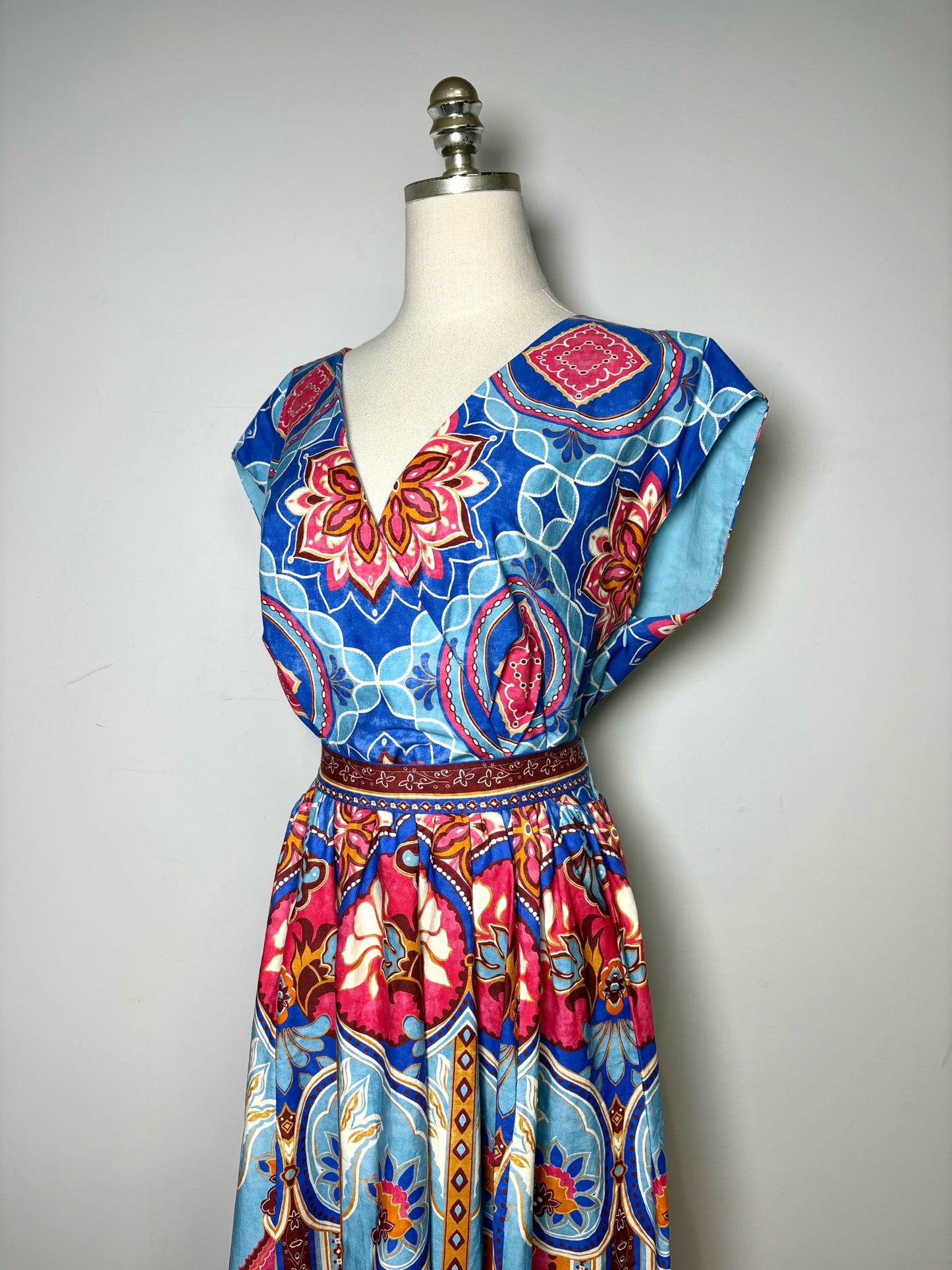 Women Size 12 Elie Tahari Multicolor Abstract Pure Cotton Pre-owned Dress