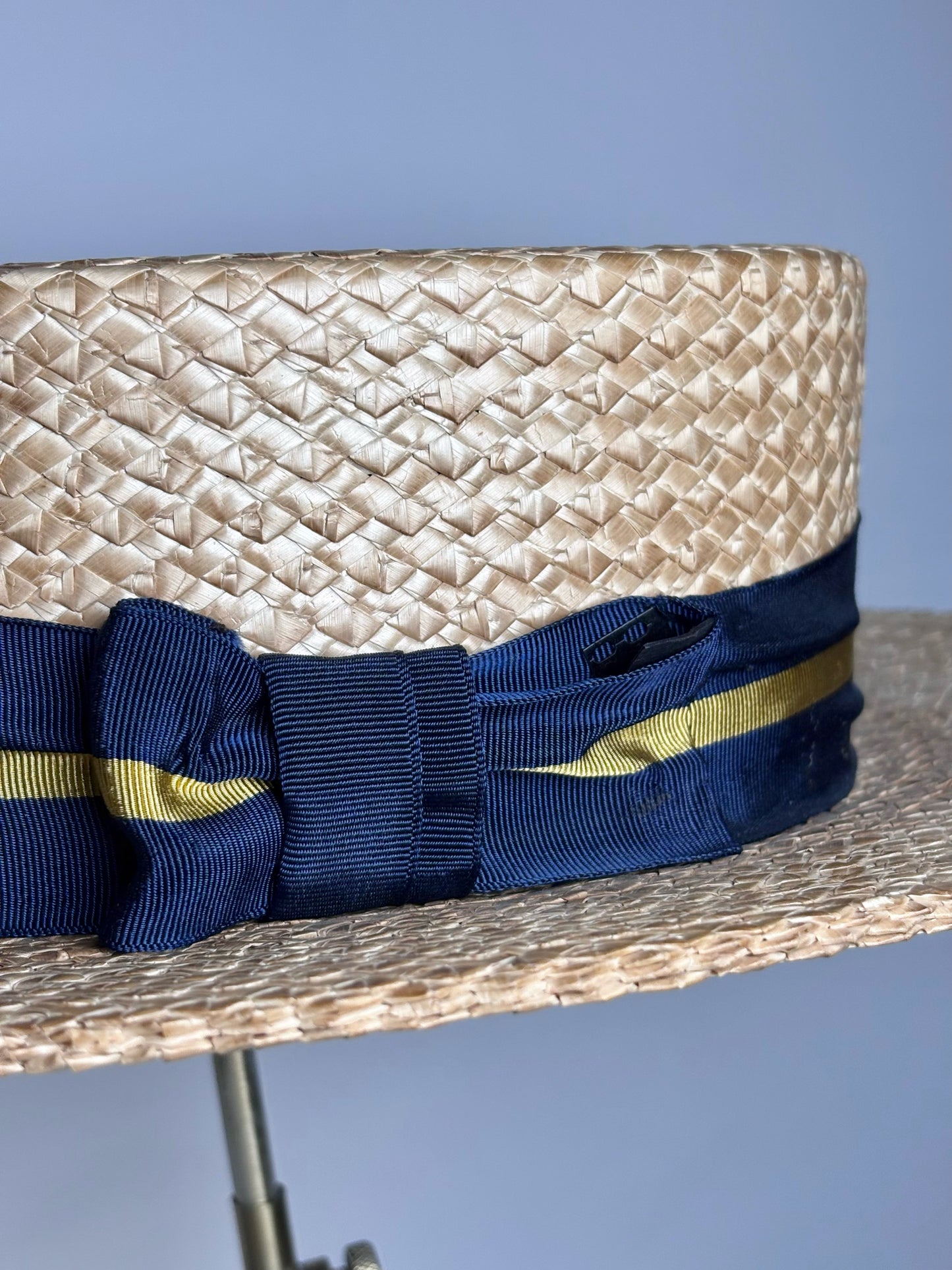 Wembly De Luxe Tan Straw Boater Vintage  Hat