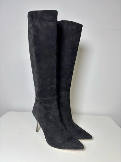 W Shoe Size 38.5 (7.5 US) Marion Parke Black Suede Italian Boots