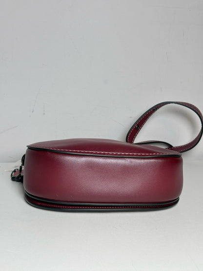 Women's Coach 20115 Pearls, Grommets Leather Pre-owned Bordeaux Saddle Bag