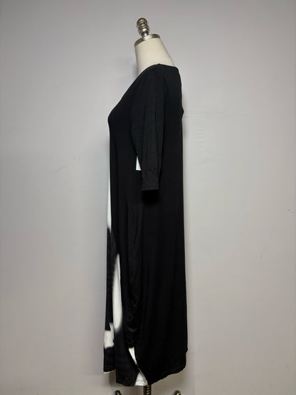 Women Size XS Ozai N Ku Black & White Viscose & Elastane NWT Pre-Owned Cocoon Midi Dress