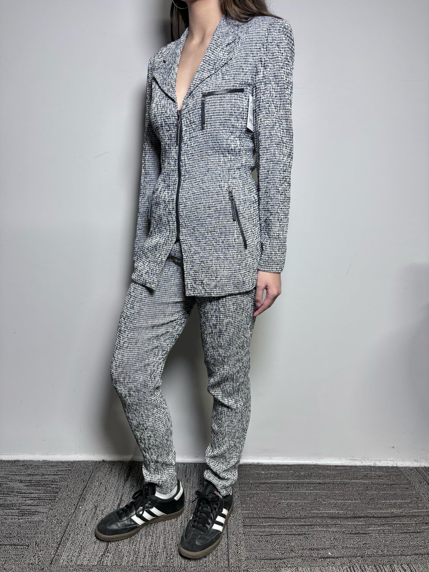Women Size S Issey Miyake Black, White Print Vintage Pre-owned Suit