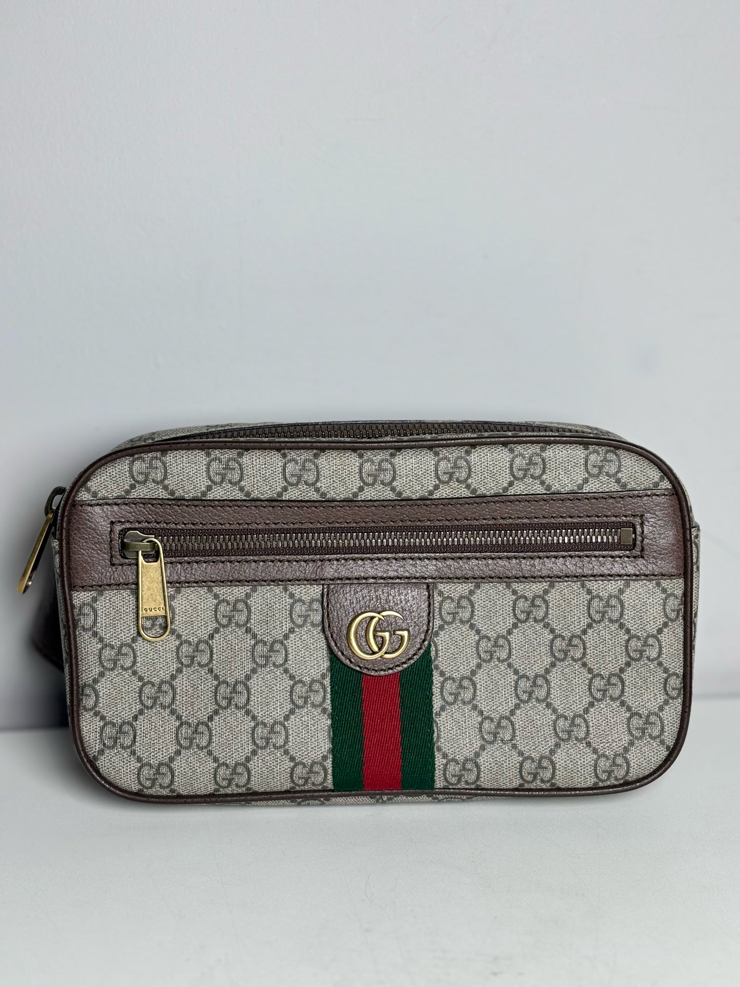 Gucci Monogram Coated Canvas Like-New Brown Small Purse